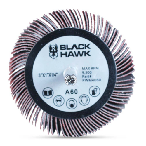 Buy 😉 BHA - Black Hawk Abrasives 3” X 1” X 1/4” Mounted Flap Wheel - 5 Pack 🛒 3 Buy 😉 BHA - Black Hawk Abrasives 3” X 1” X 1/4” Mounted Flap Wheel - 5 Pack 🛒 - Image 3