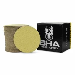Discount 🌟 BHA - Black Hawk Abrasives 5" Gold Hook And Loop Sanding Discs - 100 Pack ✔️ -sanding-belts Sales bha 5 inch no holes sanding discs hook loop 00878.1670353960